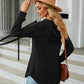 Full Size Long Sleeve Hooded Blouse