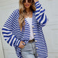 Striped Button Up Long Sleeve Cardigan