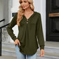 Full Size Long Sleeve Hooded Blouse