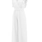 Ruffled Surplice Cap Sleeve Jumpsuit