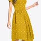 Printed Round Neck Short Sleeve Dress with Pockets
