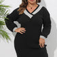 Plus Size Long Sleeve Sweater Dress
