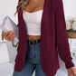 SocialBee Open Front Long Sleeve Cardigan with Pockets