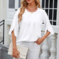 Round Neck Slit Half Sleeve Top