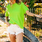 BiBi Texture Round Neck Short Sleeve Knit Top - Brand BiBi