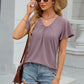 V-Neck Flutter Sleeve T-Shirt