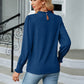 Round Neck Flounce Sleeve Blouse