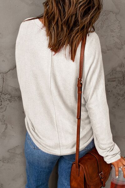 Double Take Full Size Round Neck Long Sleeve T-Shirt *
