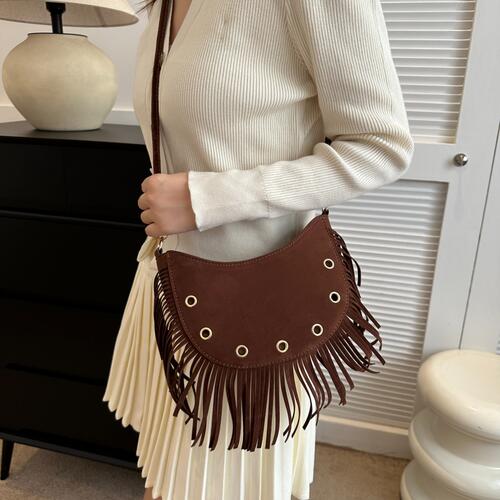 High-end Designer Fringe Detail Crossbody Bag