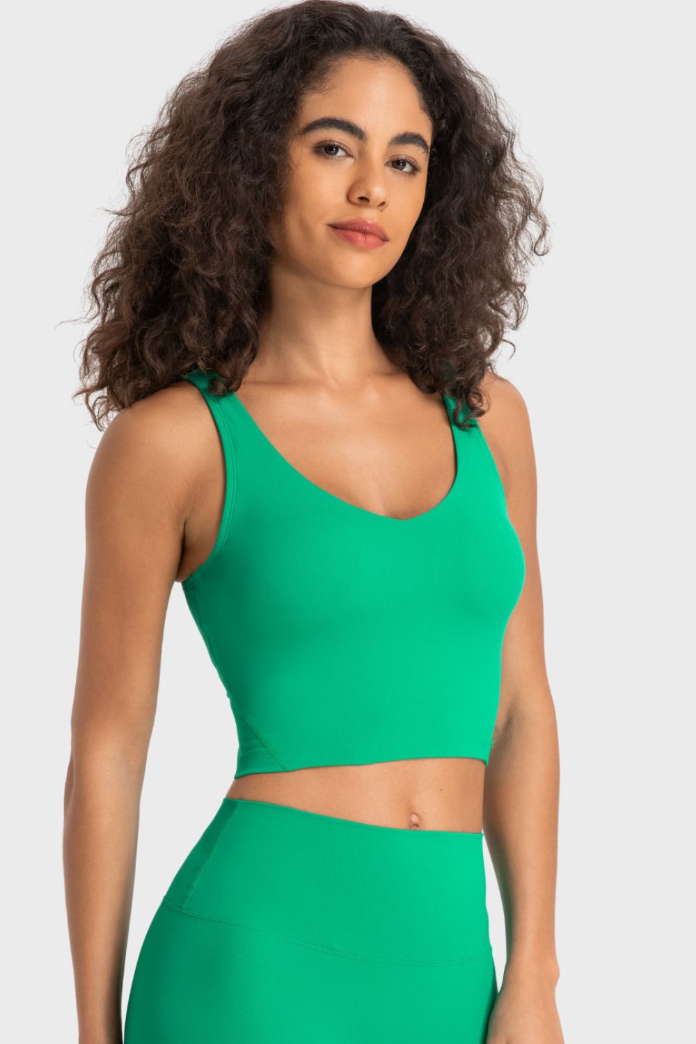 Deep V-Neck Crop Sports Bra in Assorted Colors