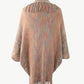 One Size Multicolored Fringe Trim Poncho