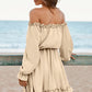 Frill Off-Shoulder Flounce Sleeve Dress