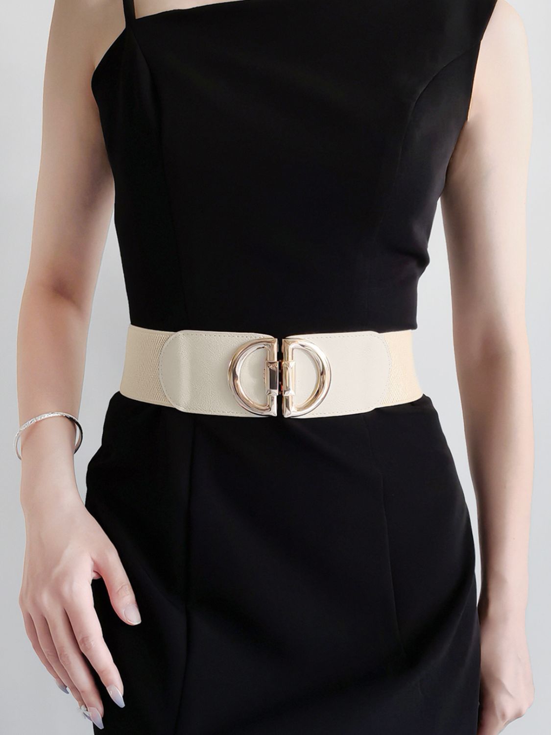 Women's D Buckle Elastic Belt