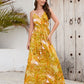 Printed Surplice Spaghetti Strap Dress