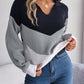 Isabella Color Block Dropped Shoulder Sweater