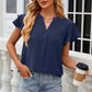 Notched Cap Sleeve T-Shirt