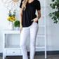 Heimish Lace Detail V-Neck Short Sleeve T-Shirt