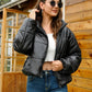 Full Size Zip-Up High Neck Puffer Jacket