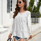 Swiss Dot Flounce Sleeve Blouse