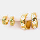 Stainless Steel 18K Gold Plated Ring Shape C-Hoop Earrings