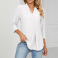 Full Size Eyelet Three-Quarter Sleeve Blouse