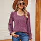 Full Size Square Neck Puff Sleeve Top