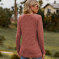 Full Size Ribbed V-Neck Long Sleeve Tee