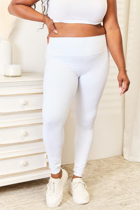 Double Take Wide Waistband Sports Leggings *