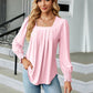 Full Size Square Neck Puff Sleeve Blouse