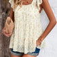 Printed Square Neck Cap Sleeve Blouse