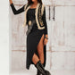 Slit Square Neck Wrap Dress