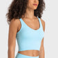 Deep V-Neck Crop Sports Bra in Assorted Colors