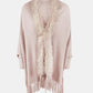 BeautifulMe Fringe Open Front Long Sleeve Poncho