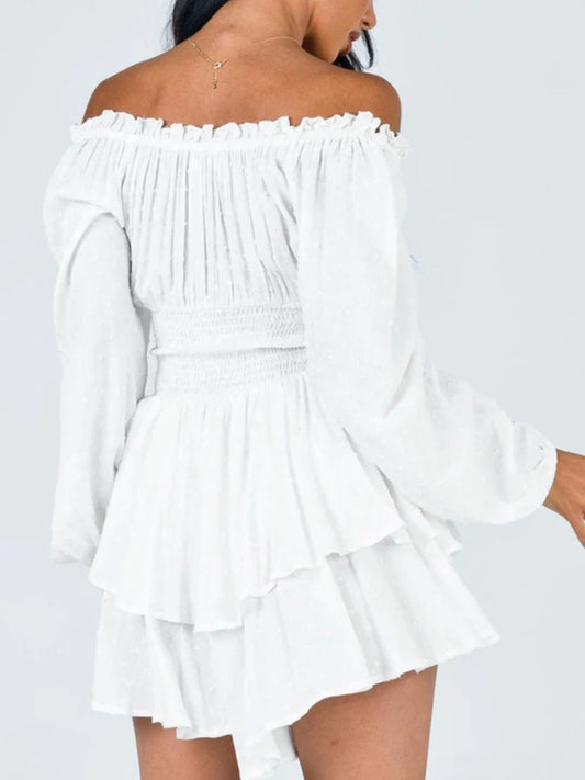 Alora Annie Off Shoulder Smocked Waist Romper
