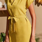 Tied Notched Short Sleeve Dress