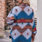Full Size Geometric Dropped Shoulder Jacket with Pockets