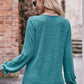 Long Flounce Sleeve Round Neck Blouse