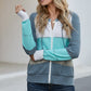 Full Size Zip-Up Raglan Sleeve Openwork Hooded Cardigan