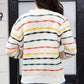 Striped Round Neck Long Sleeve Sweater