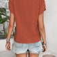 Decorative Button Asymmetrical Neck Blouse