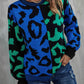 Leopard Round Neck Long Sleeve Sweater