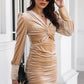 Avery Aria Twist Front Cutout Long Sleeve Dress