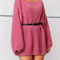 Women's DentaCosmo Boat Neck Dropped Shoulder Mini Sweater Dress