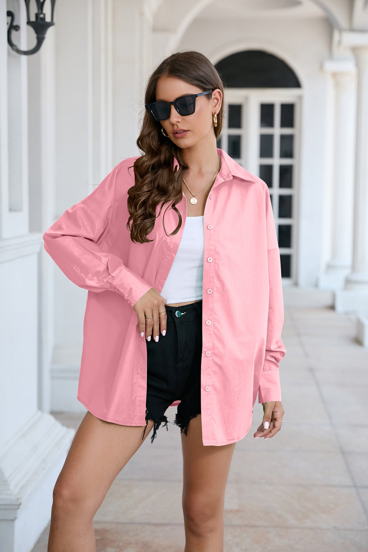 Full Size Dropped Shoulder Longline Shirt