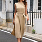 Sleeveless Round Neck Slit Sweater Dress