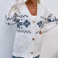 Charming Trends Heathered Pocketed Button Up Cardigan