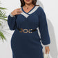 Plus Size Long Sleeve Sweater Dress