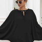 Black Tie Neck Balloon Sleeve Blouse