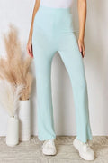 RISEN Full Size High Waist Ultra Soft Knit Flare Pants *