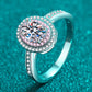 1 Carat Moissanite 925 Sterling Silver Halo Ring 💜